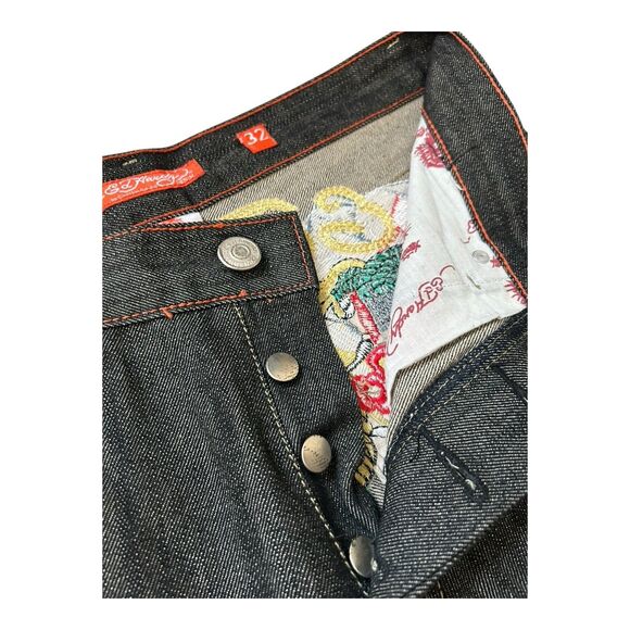 Ed Hardy Dragon Embroidered Jean Shorts 2008 Sz 32 (Actual 33) EUC - Picture 7 of 10